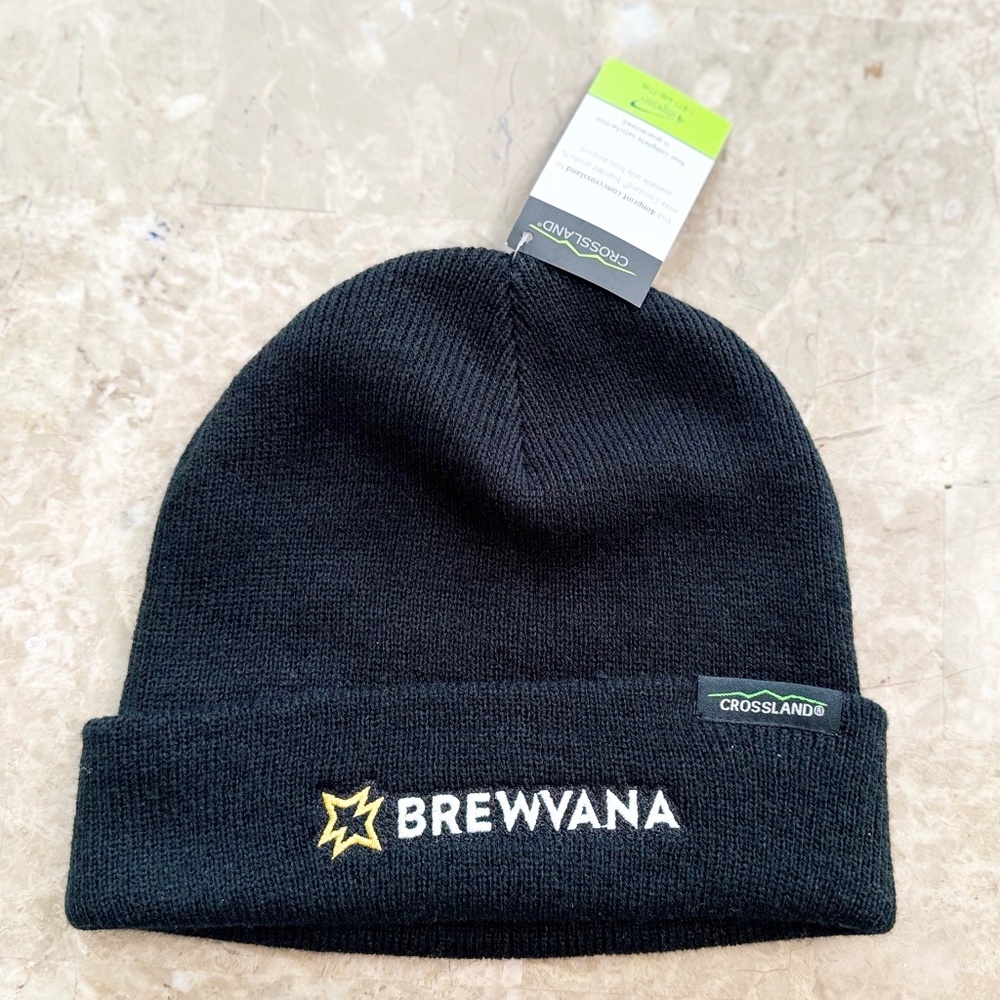 Share NEW Crossland Brewvana Black Beanie Knit Hat Ski/Winter OS NWT